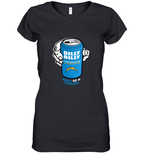 Bud Light Dilly Dilly! Los Angeles Chargers Birds Of A Cooler Women's V-Neck T-Shirt