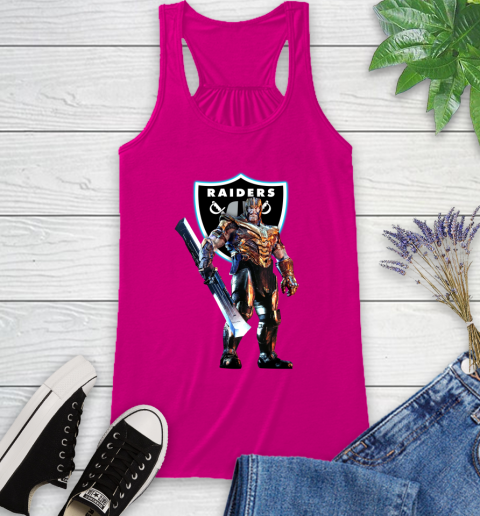 NFL Thanos Gauntlet Avengers Endgame Football Oakland Raiders Racerback Tank 8