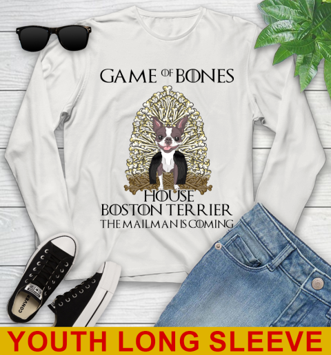 Game of bones house boston terrier dog the mailman is coming tshirt 111
