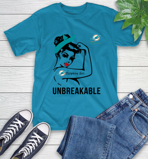 NFL Miami Dolphins Girl Unbreakable Football Sports T-Shirt 7