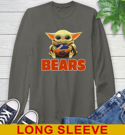 NFL Football Chicago Bears Baby Yoda Star Wars Shirt Long Sleeve T-Shirt 8