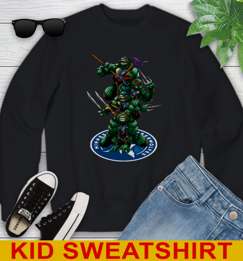 NBA Basketball Minnesota Timberwolves Teenage Mutant Ninja Turtles Shirt Youth Sweatshirt 2