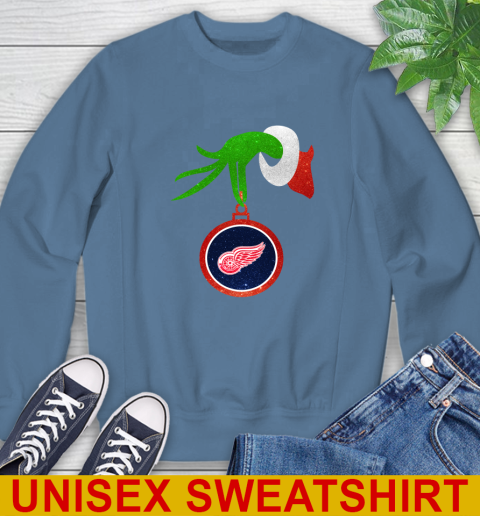 Detroit Red Wings Grinch Merry Christmas NHL Hockey Sweatshirt 8