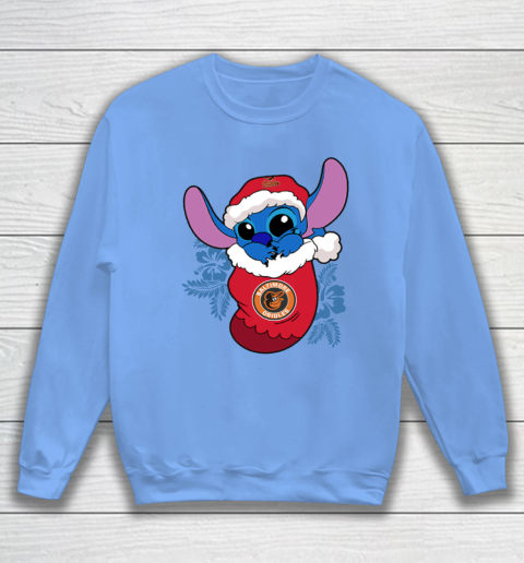 Baltimore Orioles Christmas Stitch In The Sock Funny Disney MLB Sweatshirt 9