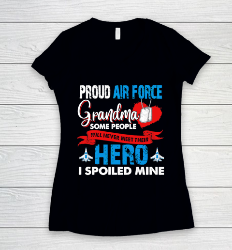 Veteran Shirt Proud Air Force Grandma Women's V-Neck T-Shirt
