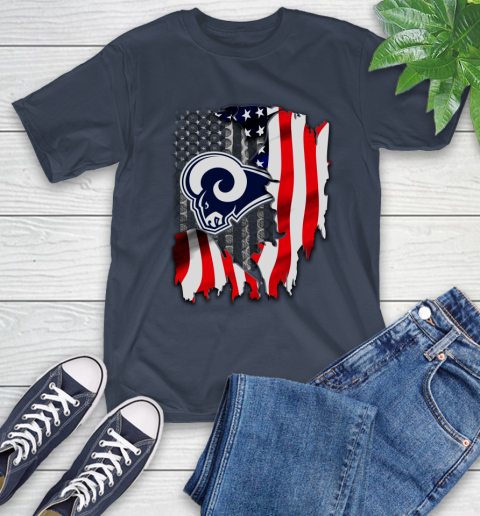 Los Angeles Rams NFL Football American Flag T-Shirt 3