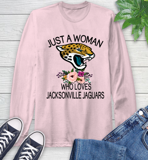 NFL Just A Woman Who Loves Jacksonville Jaguars Football Sports Long Sleeve T-Shirt 8