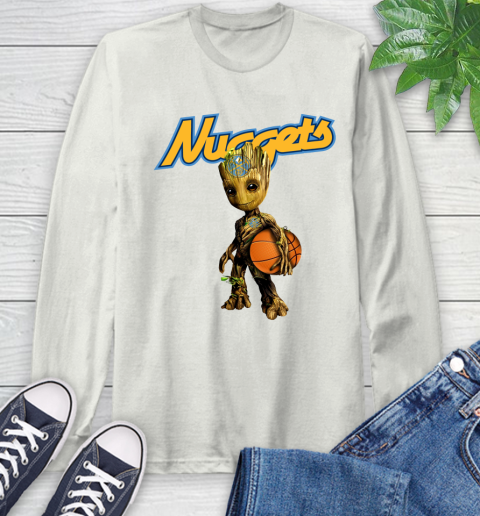 Denver Nuggets NBA Basketball Groot Marvel Guardians Of The Galaxy Long Sleeve T-Shirt 12