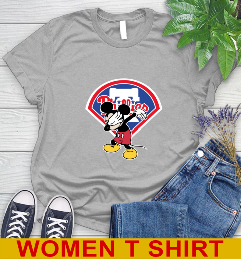 Philadelphia Phillies MLB Baseball Dabbing Mickey Disney Sports Women's T-Shirt 5
