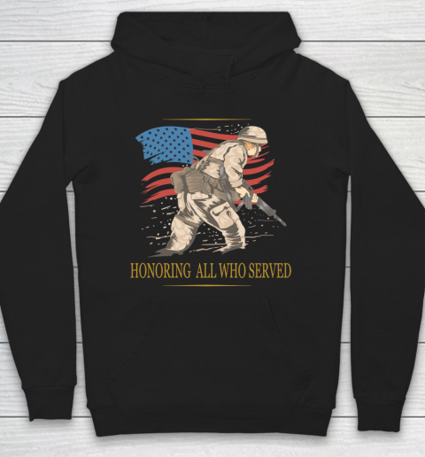 Veteran Shirt Honoring All Who Served Veterans With USA Flag Hoodie