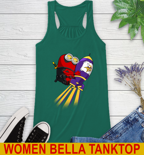 NFL Football Minnesota Vikings Deadpool Minion Marvel Shirt Racerback Tank 6 NFL Football Minnesota Vikings Deadpool Minion Marvel Shirt Racerback Tank - Image 6