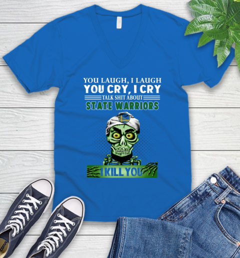 NBA Talk Shit About Golden State Warriors I Kill You Achmed The Dead Terrorist Jeffrey Dunham Basketball V-Neck T-Shirt 5