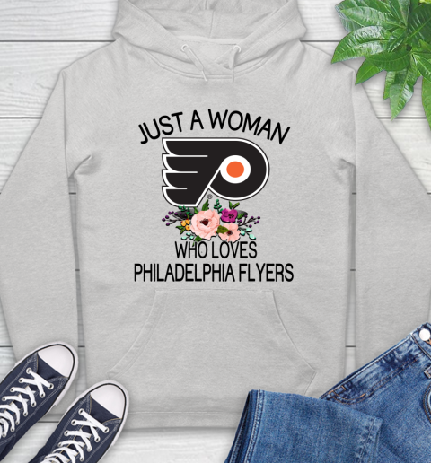 NHL Just A Woman Who Loves Philadelphia Flyers Hockey Sports Hoodie