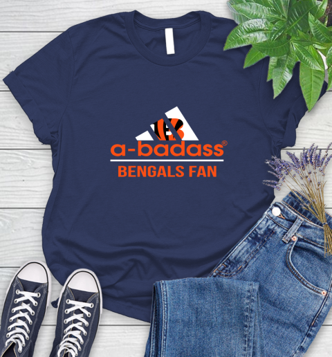 NFL A Badass Cincinnati Bengals Fan Adidas Football Sports 1 Women's T-Shirt - Image 15