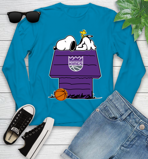 Sacramento Kings NBA Basketball Snoopy Woodstock The Peanuts Movie Youth Long Sleeve 7
