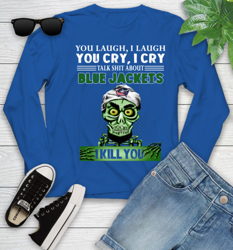 NHL Talk Shit About Columbus Blue Jackets I Kill You Achmed The Dead Terrorist Jeffrey Dunham Hockey Youth Long Sleeve - Image 11