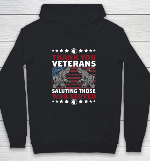 Veteran Shirt Thank You Veterans Saluting Those Who Served Youth Hoodie