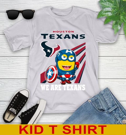 NFL Football Houston Texans Captain America Marvel Avengers Minion Shirt Youth T-Shirt 4