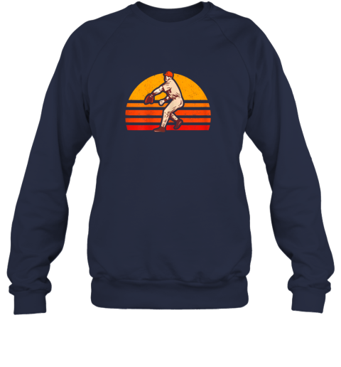 0sok retro vintage baseball pitcher gift baseball lover sweatshirt 35 front navy