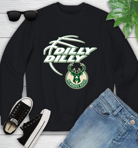 NBA Milwaukee Bucks Dilly Dilly Basketball Sports Youth Sweatshirt 2