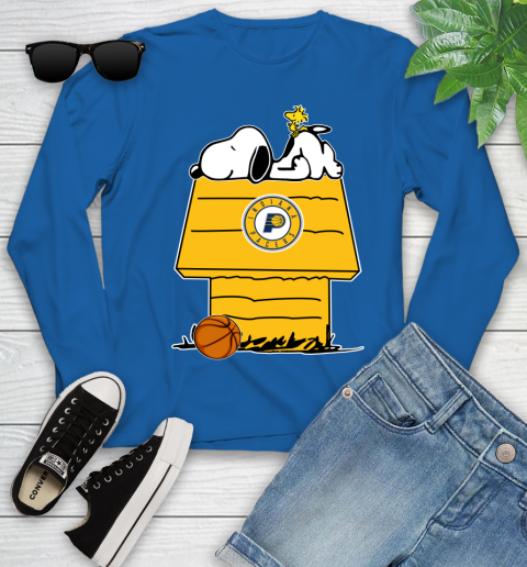 Indiana Pacers NBA Basketball Snoopy Woodstock The Peanuts Movie Youth Long Sleeve 9