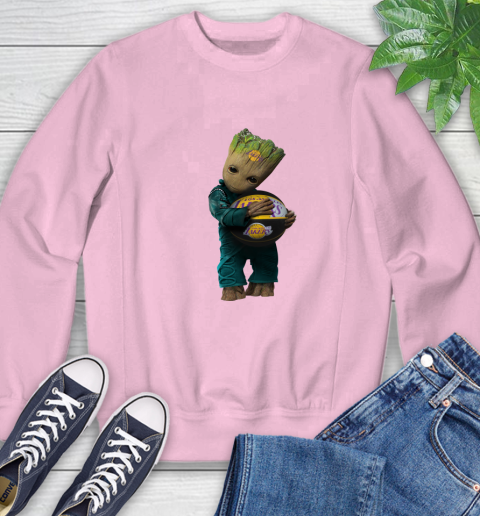NBA Groot Guardians Of The Galaxy Basketball Sports Los Angeles Lakers Sweatshirt 9