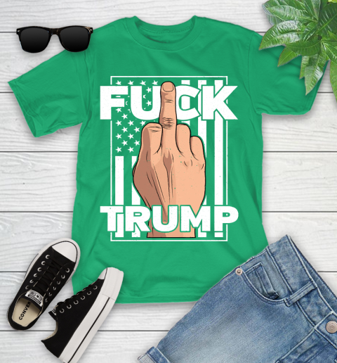 Fuck Trump Middle Finger Anti Republican T Shirt 100