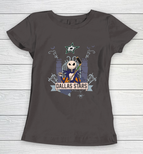 NHL Dallas Stars Hockey Jack Skellington Halloween Women's T-Shirt 7