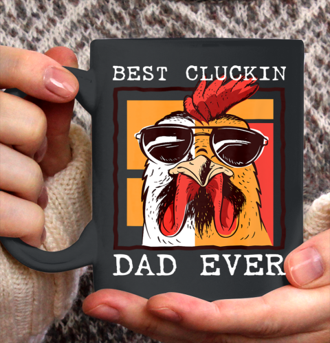 Mens Best Cluckin Dad Ever Chicken Dad Cool Rooster Father Ceramic Mug 11oz