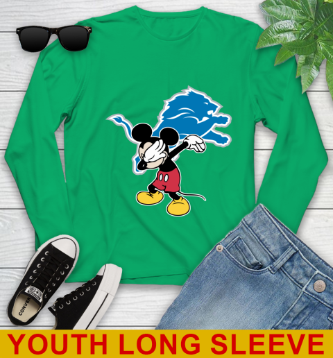 Detroit Lions NFL Football Dabbing Mickey Disney Sports Youth Long Sleeve 7