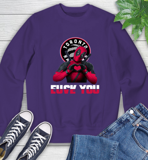 NBA Toronto Raptors Deadpool Love You Fuck You Basketball Sports Sweatshirt 4