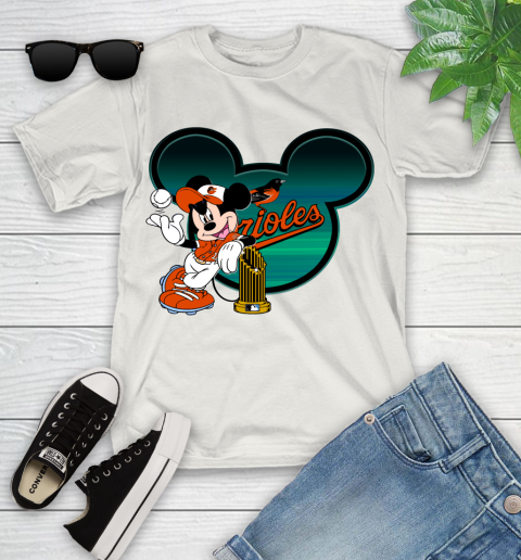 MLB Baltimore Orioles The Commissioner's Trophy Mickey Mouse Disney Youth T-Shirt 12