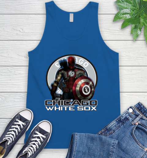 MLB Captain America Thor Spider Man Hawkeye Avengers Endgame Baseball Chicago White Sox Tank Top 5