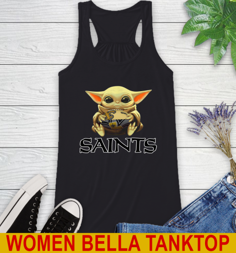 NFL Football New Orleans Saints Baby Yoda Star Wars Shirt Racerback Tank 2