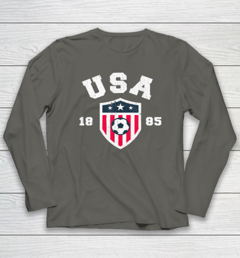 mount Stoop Bordenden Vintage USA Soccer 1885 American Flag Football Long Sleeve T-Shirt | Tee  For Sports
