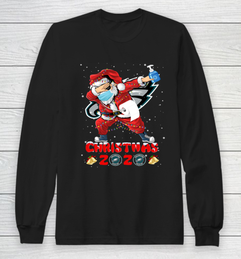 Philadelphia Eagles Funny Santa Claus Dabbing Christmas 2020 NFL Long Sleeve T-Shirt