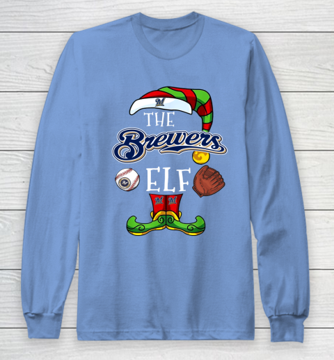 Milwaukee Brewers Christmas ELF Funny MLB Long Sleeve T-Shirt 8