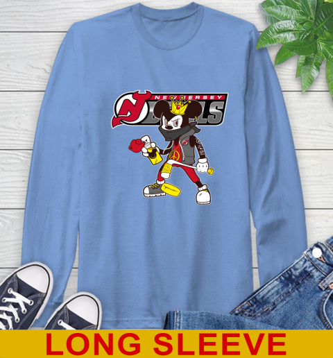 New Jersey Devils NHL Hockey Mickey Peace Sign Sports Long Sleeve T-Shirt 11