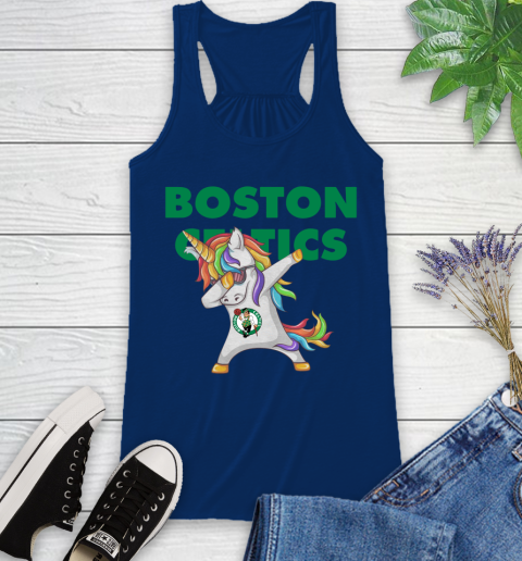 Boston Celtics NBA Basketball Funny Unicorn Dabbing Sports Racerback Tank 9