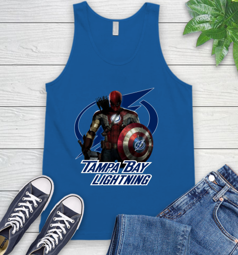 NHL Captain America Thor Spider Man Hawkeye Avengers Endgame Hockey Tampa Bay Lightning Tank Top 5