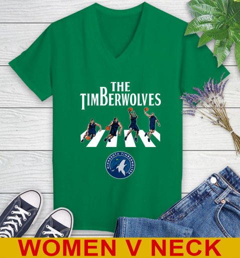 NBA Basketball Minnesota Timberwolves The Beatles Rock Band Shirt Women's V-Neck T-Shirt 5