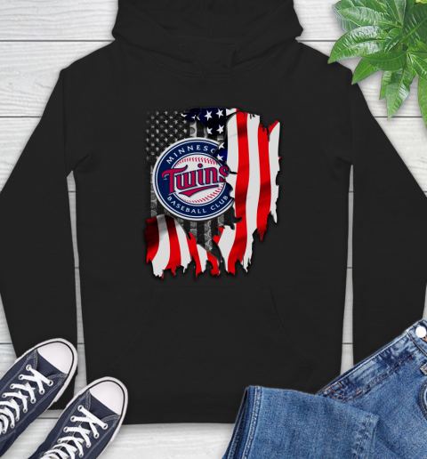 Minnesota Twins MLB Baseball American Flag Hoodie