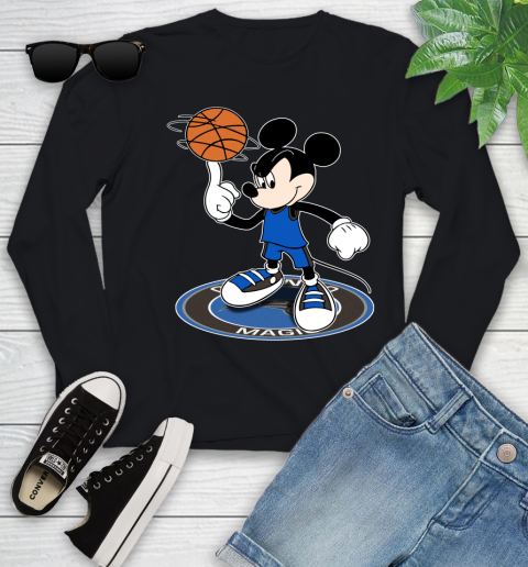 NBA Basketball Orlando Magic Cheerful Mickey Disney Shirt Youth Long Sleeve