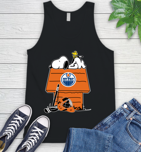 Edmonton Oilers NHL Hockey Snoopy Woodstock The Peanuts Movie Tank Top 2