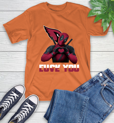 NHL Arizona Cardinals Deadpool Love You Fuck You Football Sports T-Shirt - Image 5