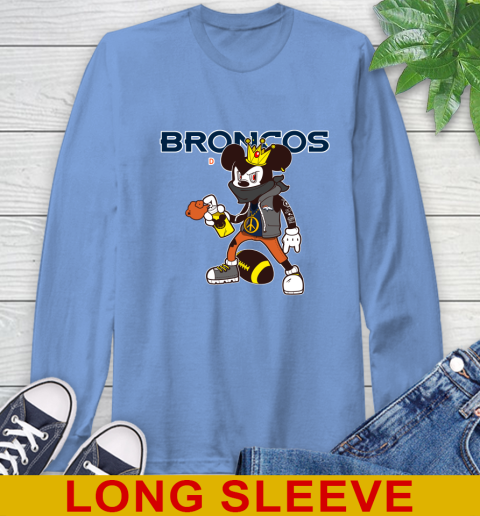 Denver Broncos NFL Football Mickey Peace Sign Sports Long Sleeve T-Shirt 11