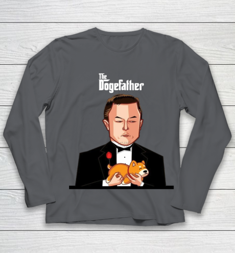 Dogecoin The DogeFather Funny Youth Long Sleeve 6
