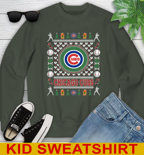 Chicago Cubs Merry Christmas MLB Baseball Loyal Fan Youth Sweatshirt 8