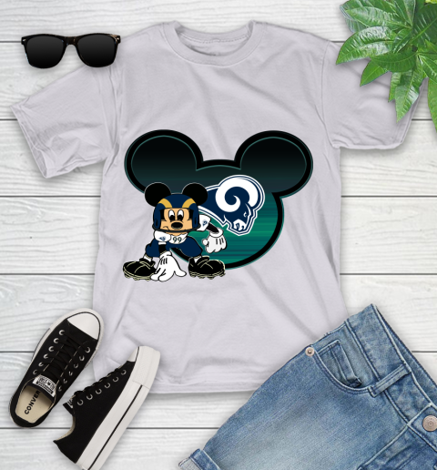 NFL Los Angeles Rams Mickey Mouse Disney Football T Shirt Youth T-Shirt 4
