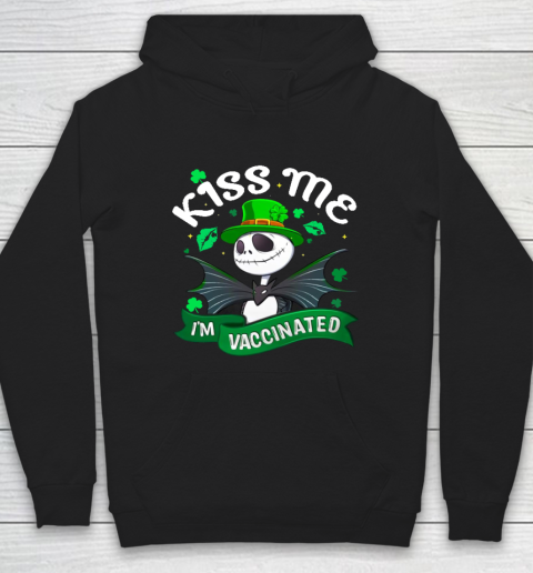 Kiss Me I'm Vaccinated Patrick's Day Jack Skellington Hoodie